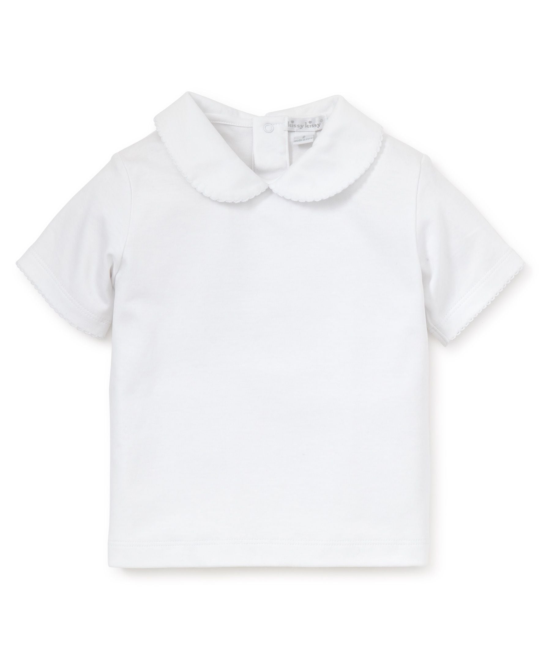 Kissy Basic SS Girl Tee w/ Collar- White