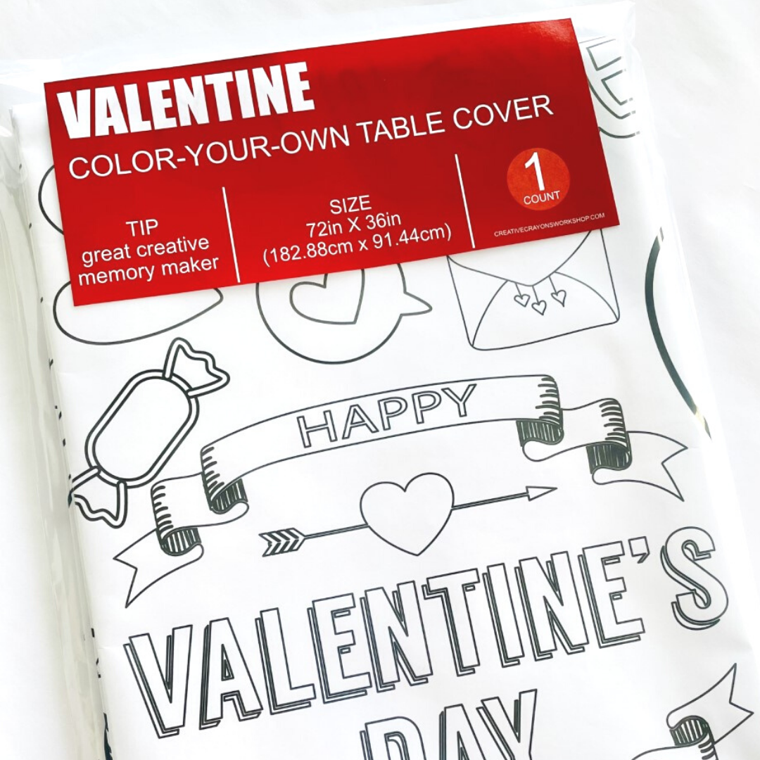 Valentine's Day Coloring Table Cover Collage Giant Size