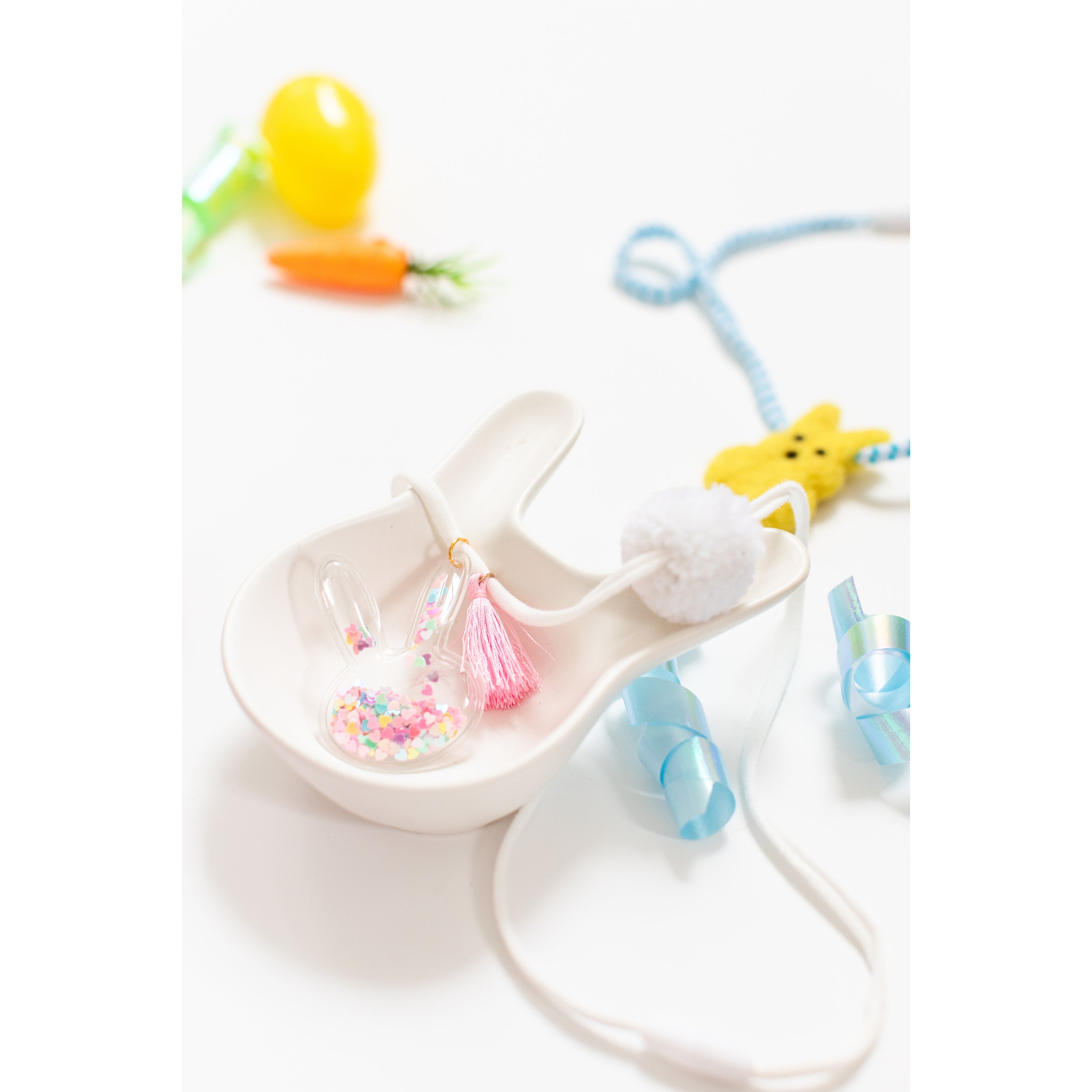 Bunny Charm Woolie Necklace- Multi Colored Bunny