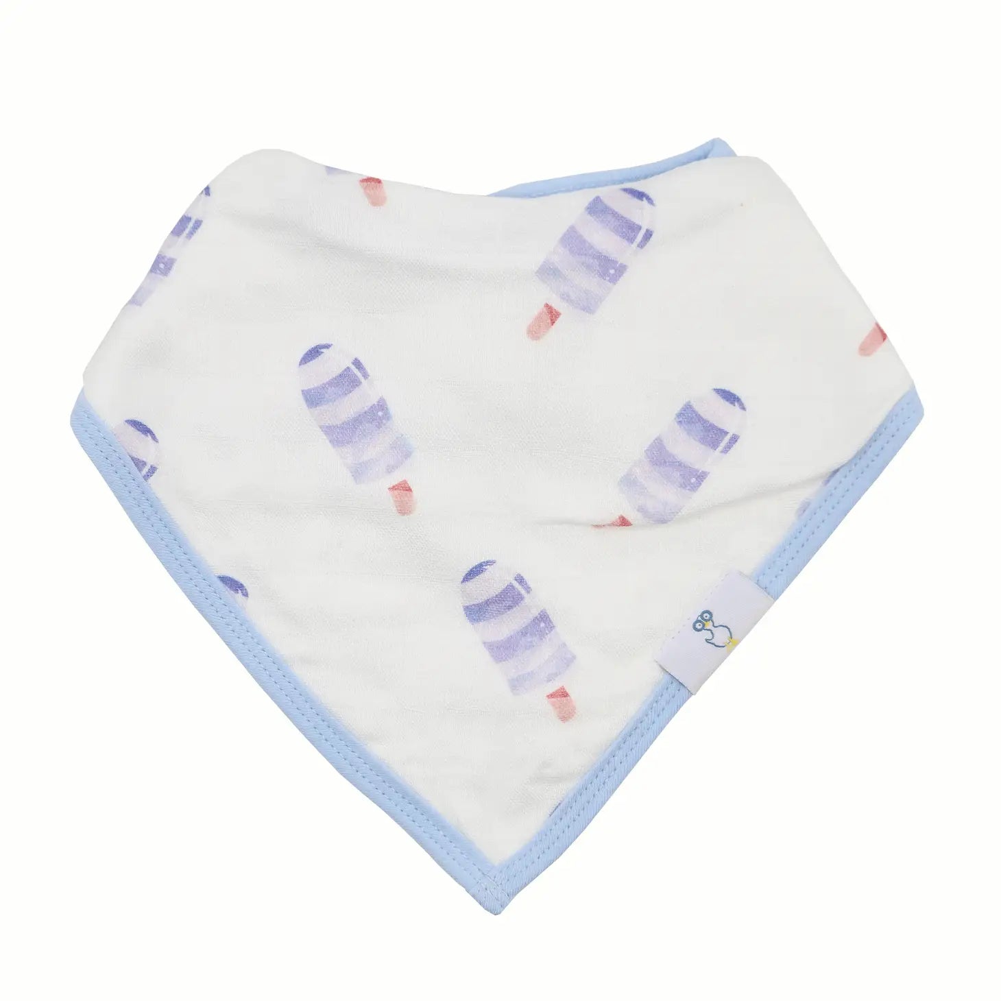 2 PK Muslin & Terry Cloth Bib Set- Popsicles/Stripes