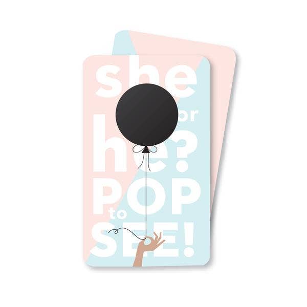 Gender Reveal Scratch-off Cards - Balloon