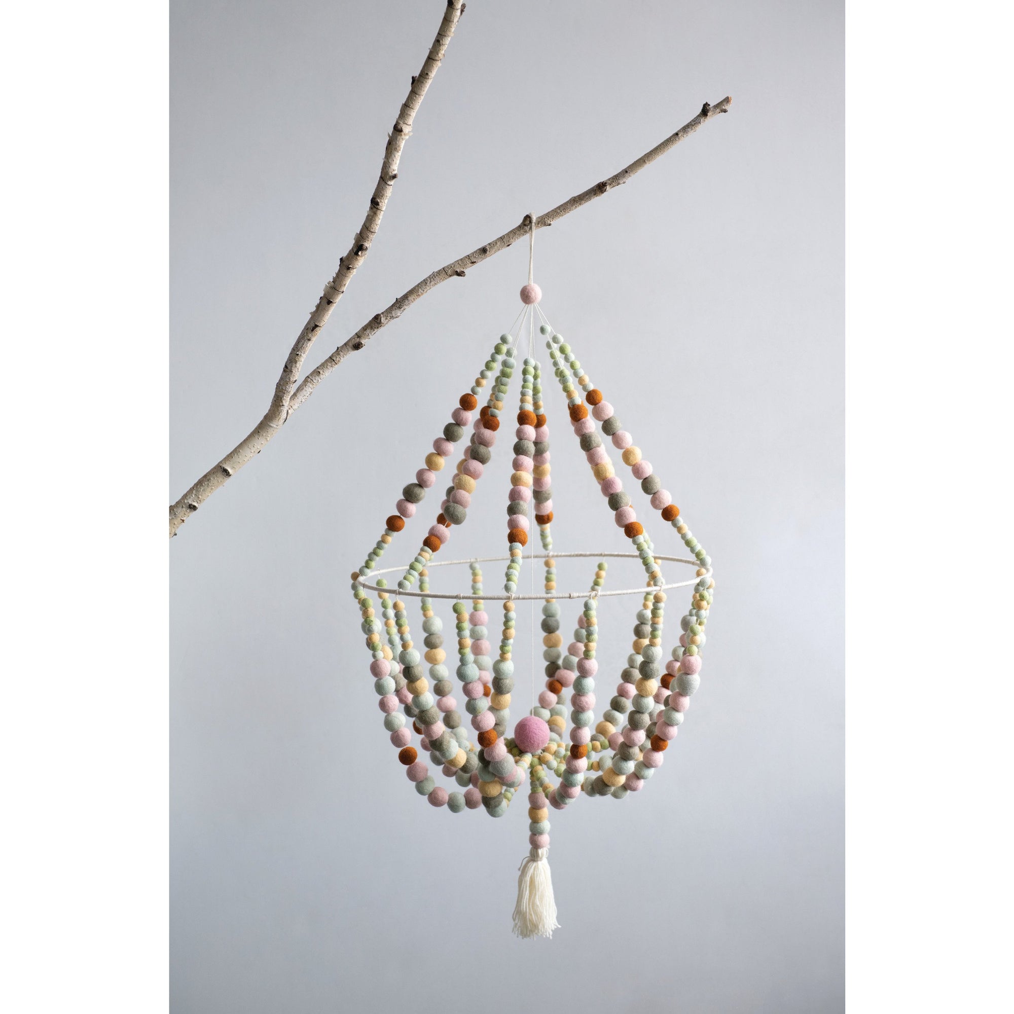 Multi-Color Wool Pom Pom Chandelier