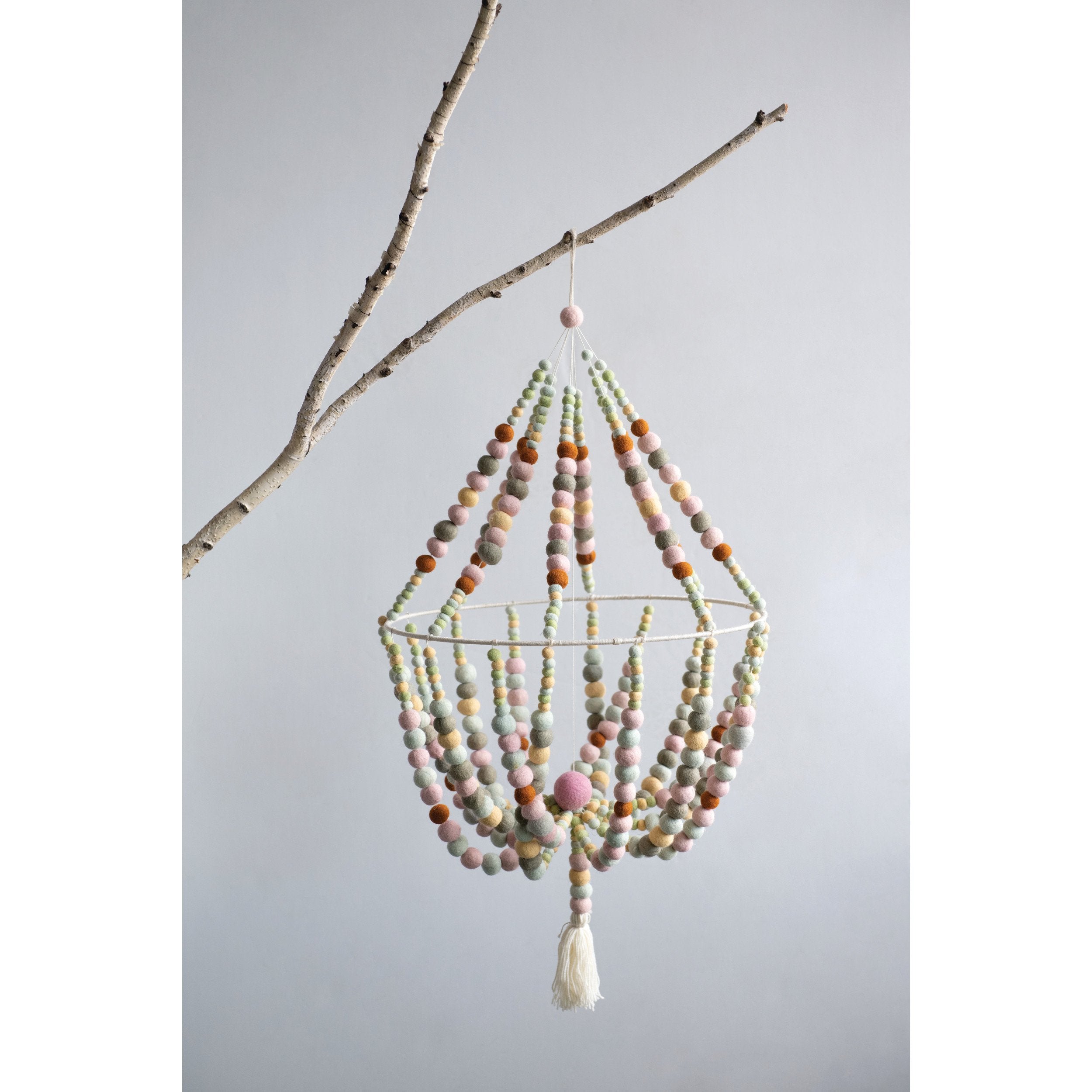 Multi-Color Wool Pom Pom Chandelier