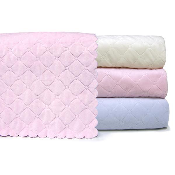 Nanas Single Face Quilted Plush Baby Blanket 30x40- Ivory