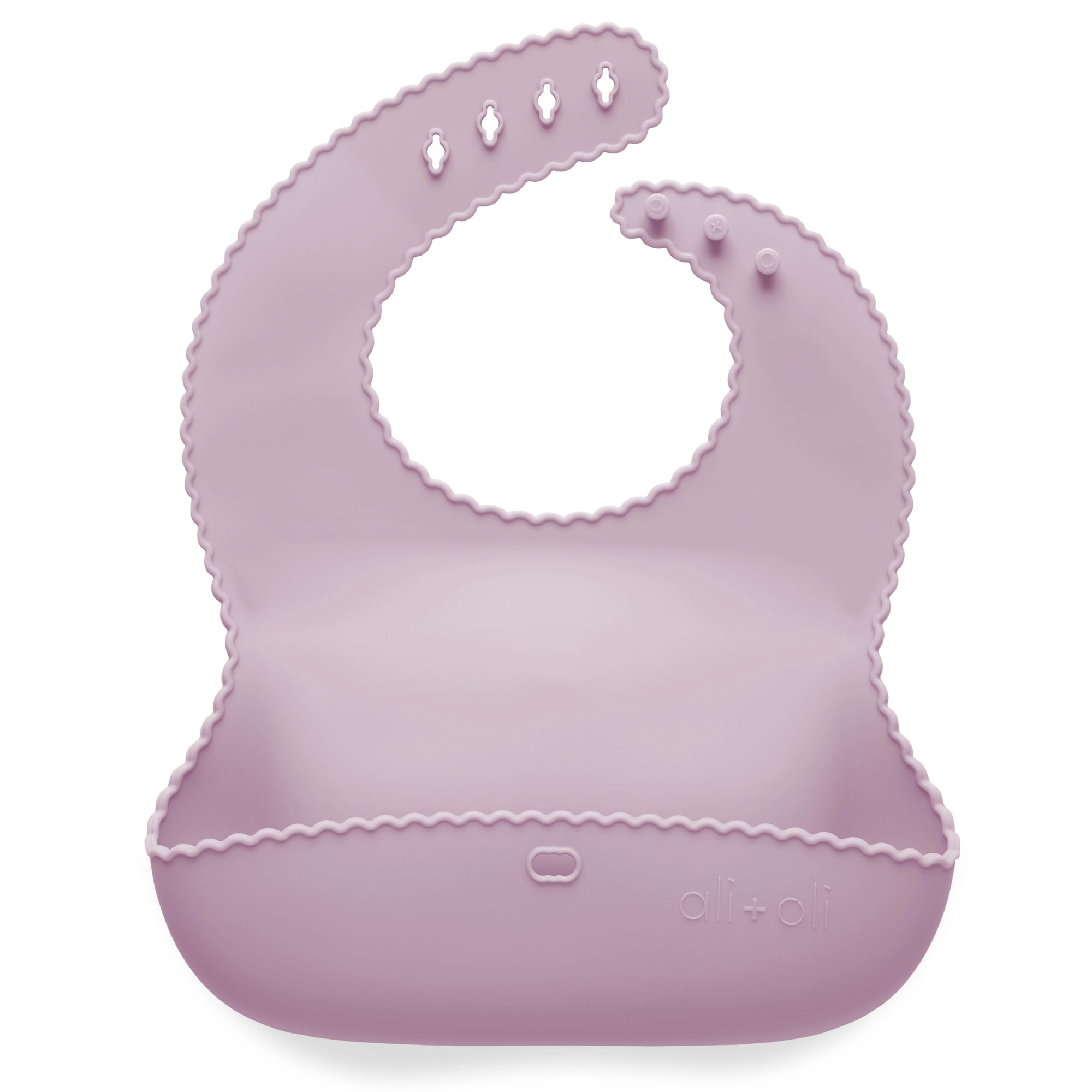 Silicone Roll Up Bib- Wavy Edge Lilac