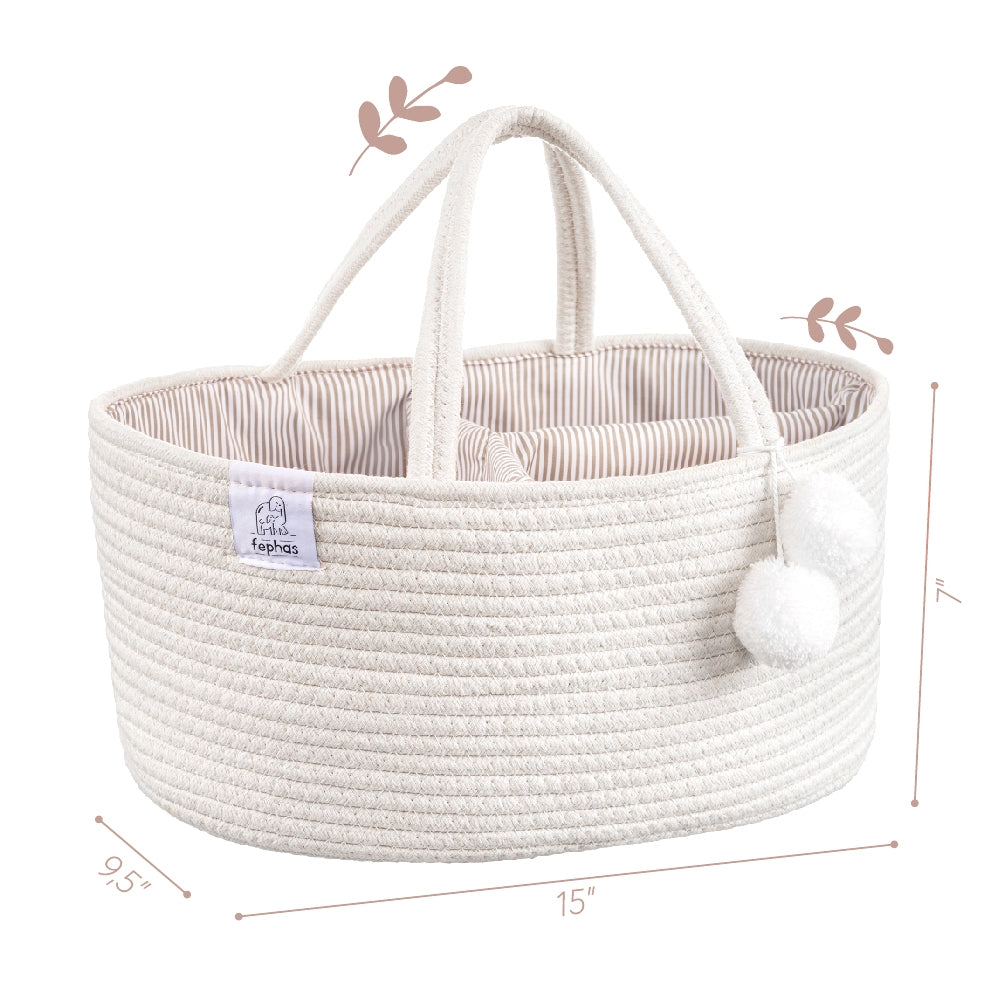 Rope Diaper Caddy- Off-white