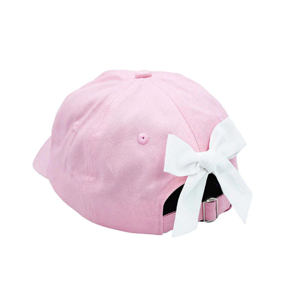 Pink Blank Baseball Hat with Bow - Youth 2 -11 Years