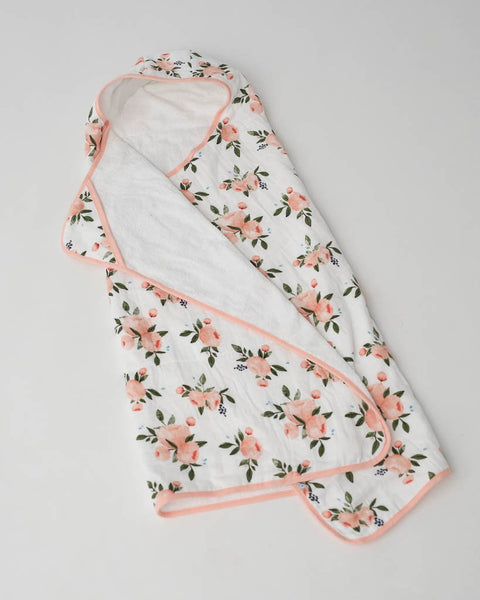 Toddler Hooded Towel- Watercolor Rose